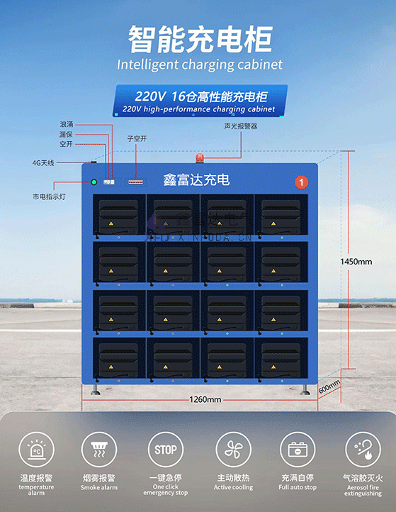 220V16仓 钠离子电池智能集中智能充电柜
